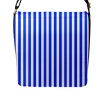 Blue Stripes, Sticker, Stickers Flap Closure Messenger Bag (L)