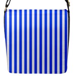 Blue Stripes, Sticker, Stickers Flap Closure Messenger Bag (S)