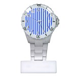 Blue Stripes, Sticker, Stickers Plastic Nurses Watch