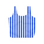 Blue Stripes, Sticker, Stickers Full Print Recycle Bag (S)