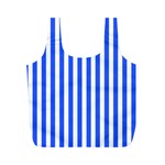 Blue Stripes, Sticker, Stickers Full Print Recycle Bag (M)