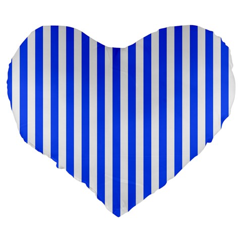 Blue Stripes, Sticker, Stickers Large 19  Premium Flano Heart Shape Cushions from ArtsNow.com Back