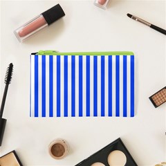 Blue Stripes, Sticker, Stickers Cosmetic Bag (XS) from ArtsNow.com Front