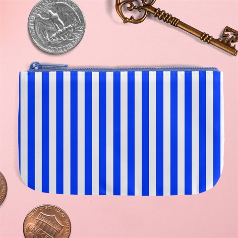 Blue Stripes, Sticker, Stickers Large Coin Purse from ArtsNow.com Front