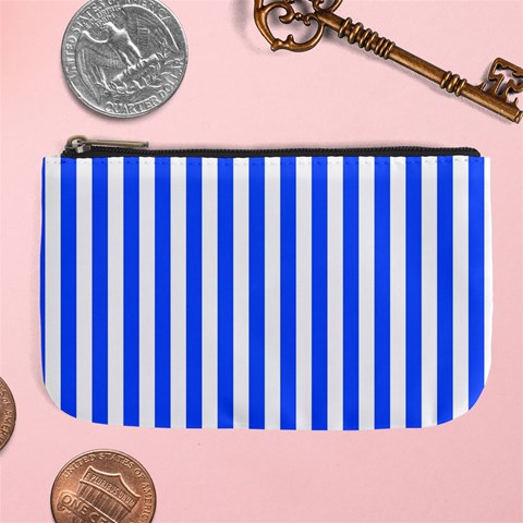 Blue Stripes, Sticker, Stickers Large Coin Purse from ArtsNow.com Front