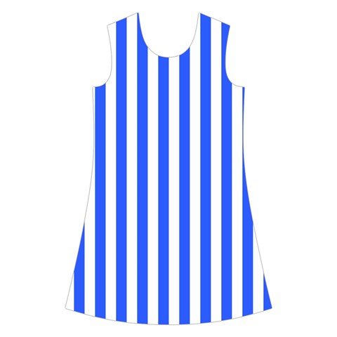 Blue Stripes, Sticker, Stickers Kids  Short Sleeve Velvet Dress from ArtsNow.com Front