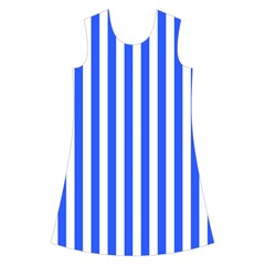 Blue Stripes, Sticker, Stickers Kids  Short Sleeve Velvet Dress from ArtsNow.com Front