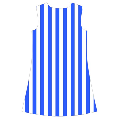 Blue Stripes, Sticker, Stickers Kids  Short Sleeve Velvet Dress from ArtsNow.com Back