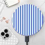 Blue Stripes, Sticker, Stickers Wireless Fast Charger(White)