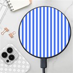 Blue Stripes, Sticker, Stickers Wireless Fast Charger(Black)