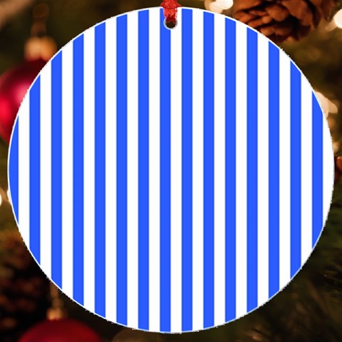 Blue Stripes, Sticker, Stickers UV Print Acrylic Ornament Round from ArtsNow.com Front