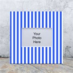 Blue Stripes, Sticker, Stickers White Box Photo Frame 4  x 6 