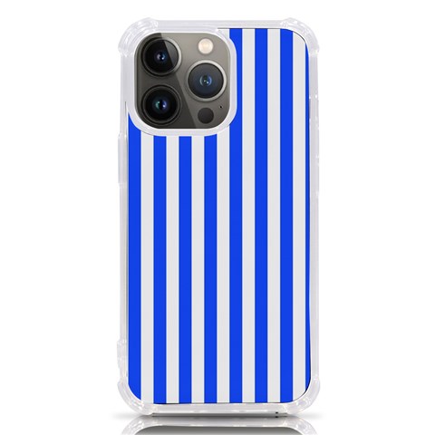 Blue Stripes, Sticker, Stickers iPhone 13 Pro TPU UV Print Case from ArtsNow.com Front