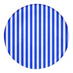 Blue Stripes, Sticker, Stickers Round Glass Fridge Magnet (4 pack)