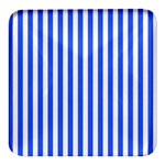 Blue Stripes, Sticker, Stickers Square Glass Fridge Magnet (4 pack)