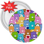 Care Bears, Adorable, Art 3  Buttons (10 pack) 