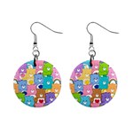 Care Bears, Adorable, Art Mini Button Earrings