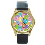 Care Bears, Adorable, Art Round Gold Metal Watch