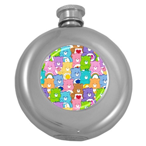 Care Bears, Adorable, Art Round Hip Flask (5 oz) from ArtsNow.com Front