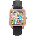 Care Bears, Adorable, Art Rose Gold Leather Watch 