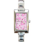 Cheer Bear Pink, Care, Care Bears, Cartoon Rectangle Italian Charm Watch