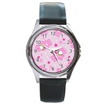 Cheer Bear Pink, Care, Care Bears, Cartoon Round Metal Watch