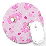 Cheer Bear Pink, Care, Care Bears, Cartoon Round Mousepad