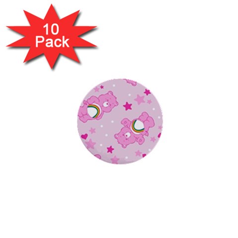 Cheer Bear Pink, Care, Care Bears, Cartoon 1  Mini Buttons (10 pack)  from ArtsNow.com Front