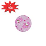 Cheer Bear Pink, Care, Care Bears, Cartoon 1  Mini Buttons (10 pack) 