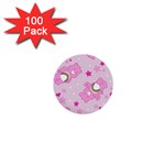 Cheer Bear Pink, Care, Care Bears, Cartoon 1  Mini Buttons (100 pack) 