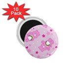 Cheer Bear Pink, Care, Care Bears, Cartoon 1.75  Magnets (10 pack) 