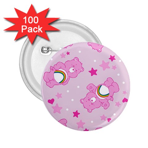 Cheer Bear Pink, Care, Care Bears, Cartoon 2.25  Buttons (100 pack)  from ArtsNow.com Front