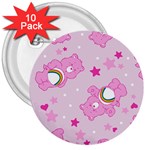 Cheer Bear Pink, Care, Care Bears, Cartoon 3  Buttons (10 pack) 