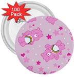 Cheer Bear Pink, Care, Care Bears, Cartoon 3  Buttons (100 pack) 