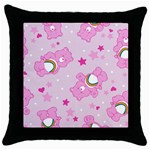 Cheer Bear Pink, Care, Care Bears, Cartoon Throw Pillow Case (Black)