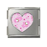 Cheer Bear Pink, Care, Care Bears, Cartoon Mega Link Heart Italian Charm (18mm)