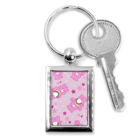 Cheer Bear Pink, Care, Care Bears, Cartoon Key Chain (Rectangle) from ArtsNow.com Front