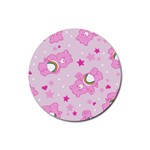 Cheer Bear Pink, Care, Care Bears, Cartoon Rubber Coaster (Round)