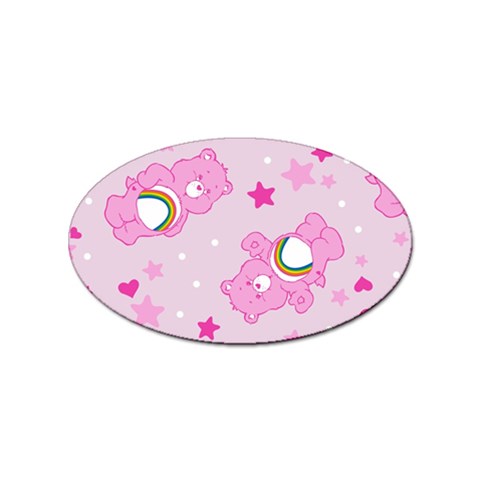 Cheer Bear Pink, Care, Care Bears, Cartoon Sticker (Oval) from ArtsNow.com Front