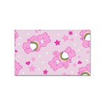 Cheer Bear Pink, Care, Care Bears, Cartoon Sticker (Rectangular)