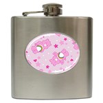 Cheer Bear Pink, Care, Care Bears, Cartoon Hip Flask (6 oz)