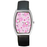 Cheer Bear Pink, Care, Care Bears, Cartoon Barrel Style Metal Watch