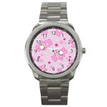 Cheer Bear Pink, Care, Care Bears, Cartoon Sport Metal Watch