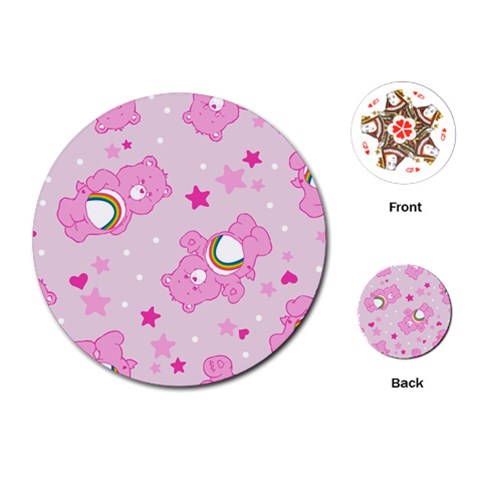 Cheer Bear Pink, Care, Care Bears, Cartoon Playing Cards Single Design (Round) from ArtsNow.com Front