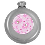 Cheer Bear Pink, Care, Care Bears, Cartoon Round Hip Flask (5 oz)