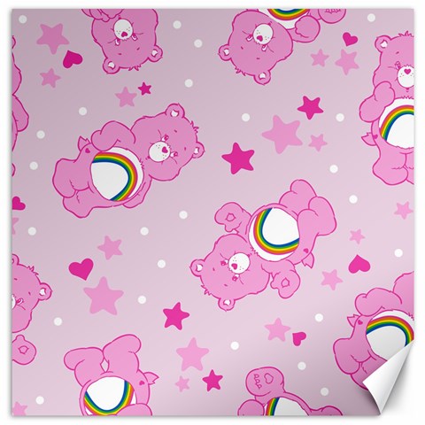 Cheer Bear Pink, Care, Care Bears, Cartoon Canvas 12  x 12  from ArtsNow.com 11.4 x11.56  Canvas - 1