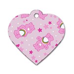 Cheer Bear Pink, Care, Care Bears, Cartoon Dog Tag Heart (One Side)