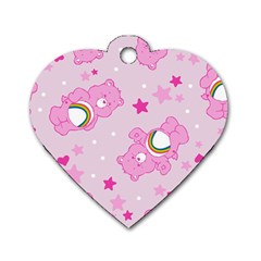 Cheer Bear Pink, Care, Care Bears, Cartoon Dog Tag Heart (Two Sides) from ArtsNow.com Front