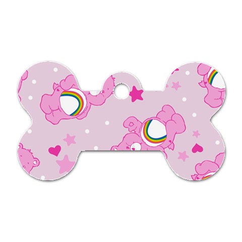 Cheer Bear Pink, Care, Care Bears, Cartoon Dog Tag Bone (One Side) from ArtsNow.com Front