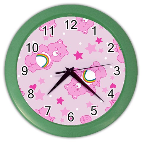 Cheer Bear Pink, Care, Care Bears, Cartoon Color Wall Clock from ArtsNow.com Front